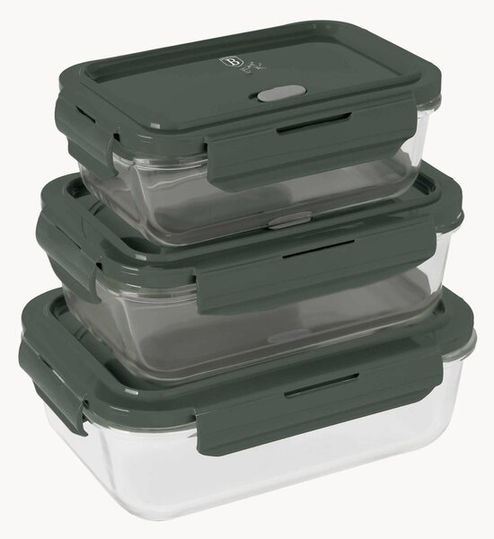 Set di 3 contenitori per alimenti Matte Green