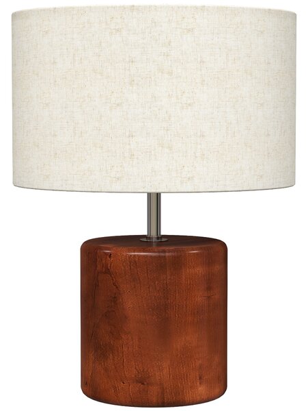 HOMCOM Lampada da Tavolo Rustica, con Base in Legno e Paralume in Lino, Marrone | Aosom Italy