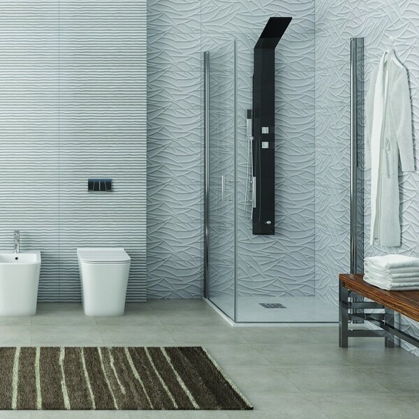 Kamalu box doccia angolare 90x90 due ante battenti finitura cromo | ks2800