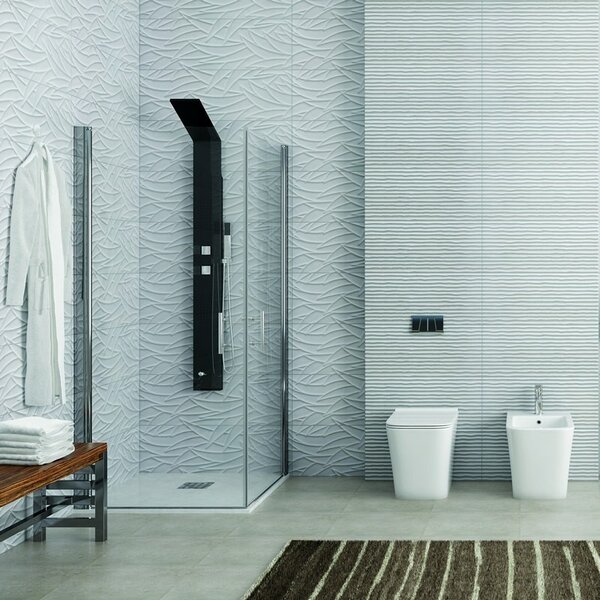 Kamalu box doccia angolare 90x90 due ante battenti finitura cromo | ks2800