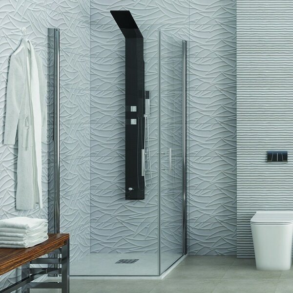 Kamalu box doccia ad angolo 80x80 con due ante battenti finitura cromo | ks2800