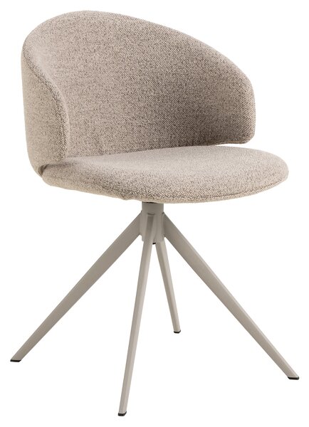 NELA Beige Caffelatte (tessuto Monza 60)/gambe beige - MODERNA SEDIA BOUCLÉ GIREVOLE PER SOGGIORNO/SALA DA PRANZO/UFFICIO BOHO