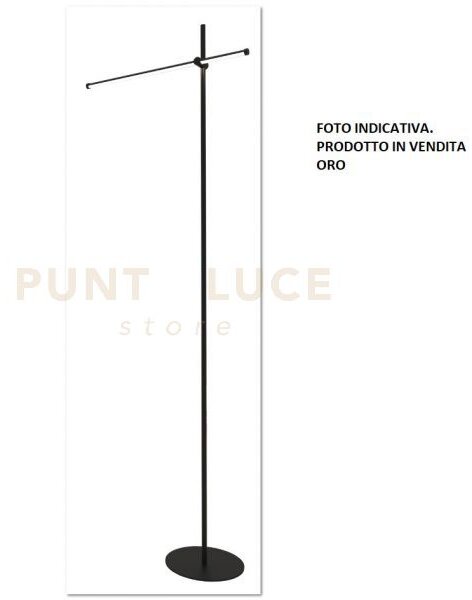 Elia/p2 o lampada da terra oro verniciato in metallo a led 11w 3000