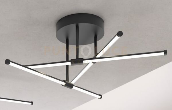 Elia/plp n plafoniera in metallo nero a led 24w 3000k 1548lm 70cm