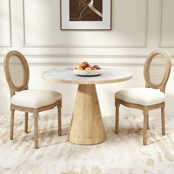 HOMCOM Set 2 Sedie per Soggiorno in Stile Vintage con Schienale Traforato, in Legno e Tessuto, 49x56x96cm, Sedia Imbottita Bianco|Aosom