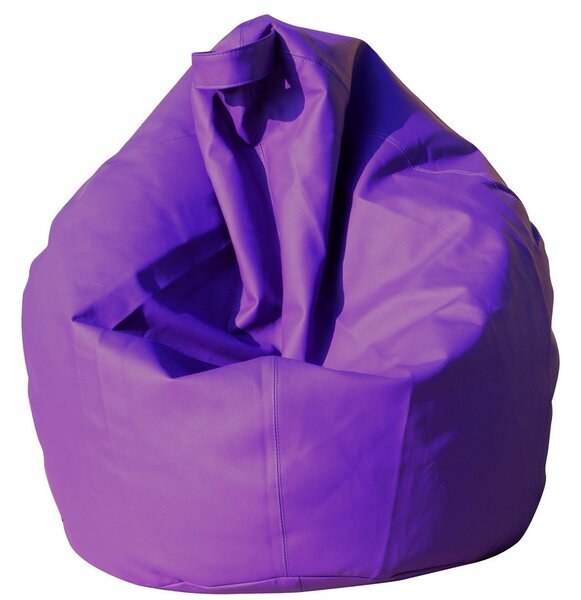 Maxi poltrona sacco pouf grande 12 colori diversi in ecopelle con sfere in polietirene completamente sfoderabile, colore violet