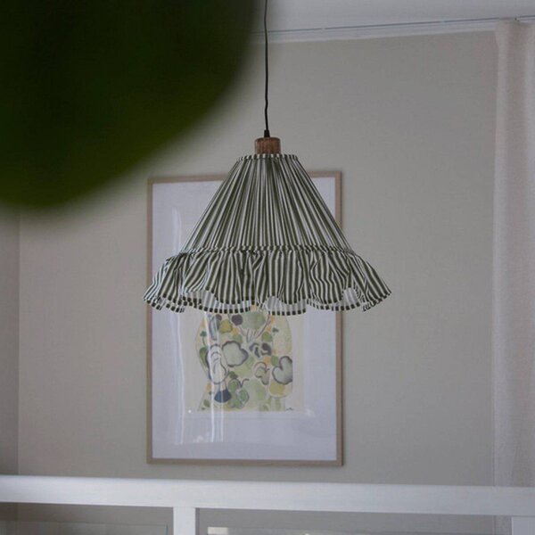 PR Home Lampada a sospensione Estrid, dimmerabile, Verde, Soggiorno / Sala da pranzo, Tessuto / Stoffa / Seta, Campagna / Rustiche, Lampada a sospensione