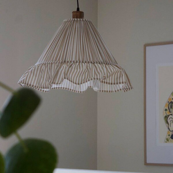 PR Home Lampada a sospensione Estrid, dimmerabile, Crema / Ambra, Soggiorno / Sala da pranzo, Tessuto / Stoffa / Seta, Campagna / Rustiche, Lampada a sospensione