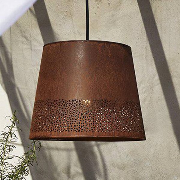 PR Home Lampada a sospensione Corta, color ruggine, spina, Ø 38 cm, E27 Corta, Marrone / Ruggine, Soggiorno / Sala da pranzo, Metallo, Industriale