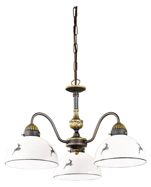 Kolarz 731.83.133 - Lampadario a sospensione con catena NONNA 3xE27/75W/230V cervo grigio