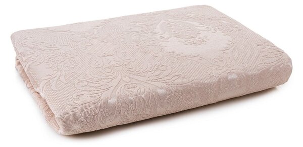 Set con copriletto e federa beige in tessuto damascato 240x260 cm Beste – Mijolnir