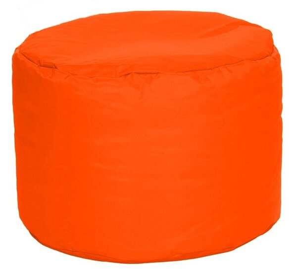 Pouf sacco cilindro tondo impermeabile per interno ed esterno anche in stoffa city, colore arancione