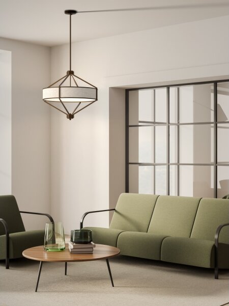 Open Design OR85846 - Lampadario a stelo ZUNDO 4xE27/15W/230V marrone/beige