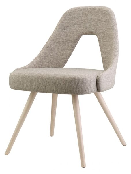 Scab design me sedia di design realizzata con gambe in legno massello e rivestita in tessuto, colore grigio chiaro