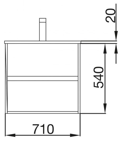 NOJA - Mobile bagno sospeso cm 70 design moderno Caledonia Mobile con Lavabo