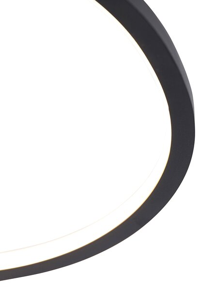 Plafoniera nera 45 cm con LED dimmerabile a 3 livelli - Rowin