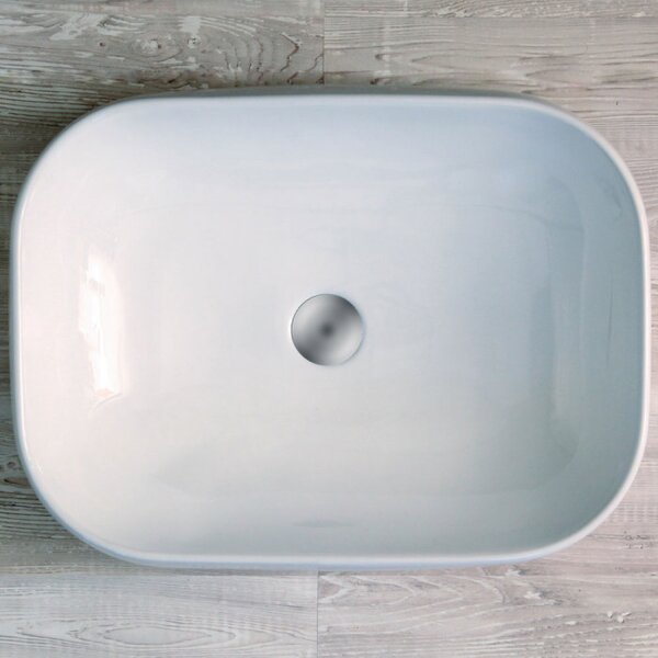 GLAM2 - Lavabo da appoggio in ceramica cm L56 x P43,5 x H13,5