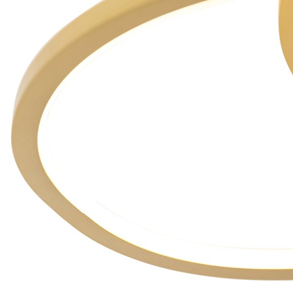 Plafoniera oro 45 cm con LED dimmerabile a 3 livelli - Rowin