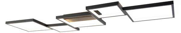 Plafoniera nera con LED dimmerabile a 3 livelli 5 luci - Lejo