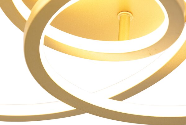 Plafoniera oro 45 cm con LED dimmerabile a 3 livelli - Rowin