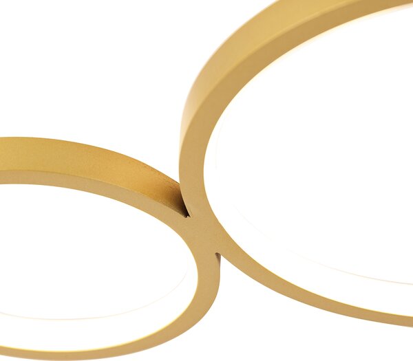 Plafoniera oro con LED dimmerabile a 3 livelli 4 luci - Lupolo