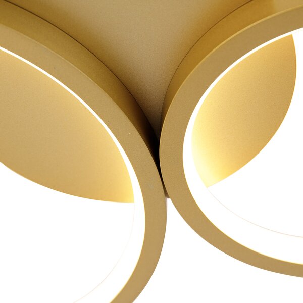Plafoniera oro con LED dimmerabile a 3 livelli 4 luci - Lupolo