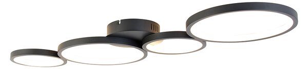 Lampada da soffitto nera con LED a 3 fasi dimmerabile a 4 luci - Lupolo