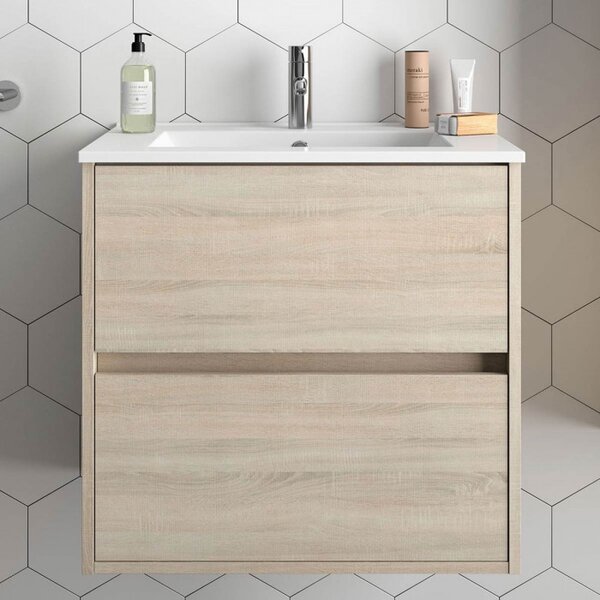 NOJA - Mobile bagno sospeso cm 70 design moderno Caledonia Mobile con Lavabo