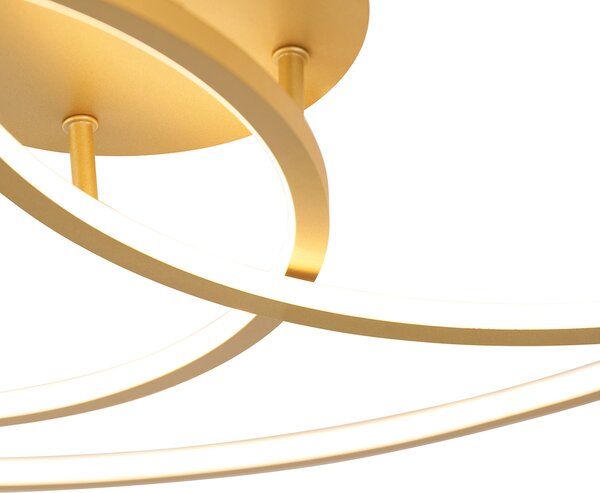 Plafoniera oro 78 cm con LED dimmerabile a 3 livelli - Rowin