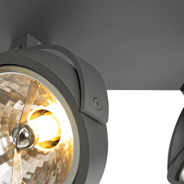 Faretto di design grigio regolabile 2 luci - Go