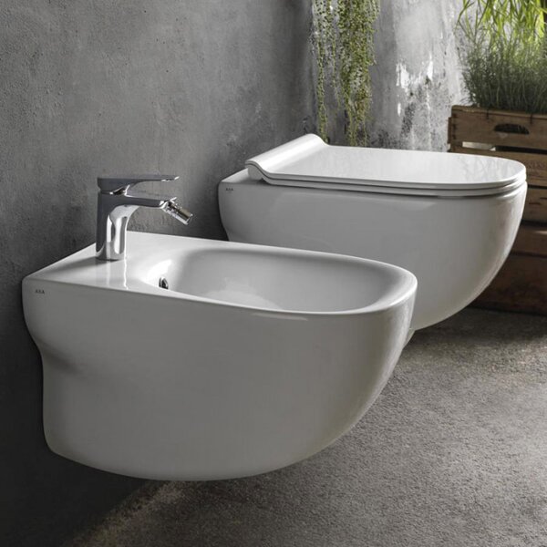 AXA WILD - Sanitari sospesi vaso rimless coprivaso e bidet Made in Italy