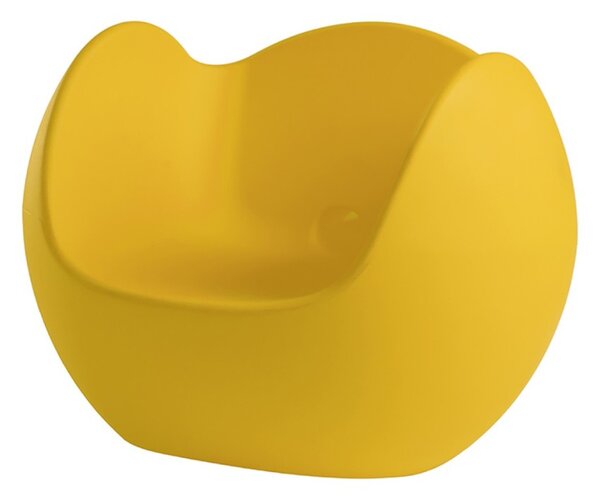 Slide bloss poltrona a dondolo per interni ed esterni disegnata da karim rashid, colore saffron yellow