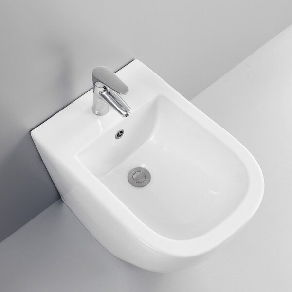 NOOK - Sanitari a terra filo muro wc Rimless coprivaso e bidet