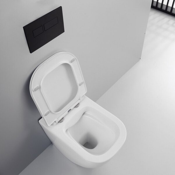 NOOK - Sanitari a terra filo muro wc Rimless coprivaso e bidet