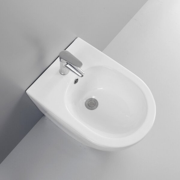 HOOP - Sanitari a terra filo muro wc Rimless coprivaso e bidet