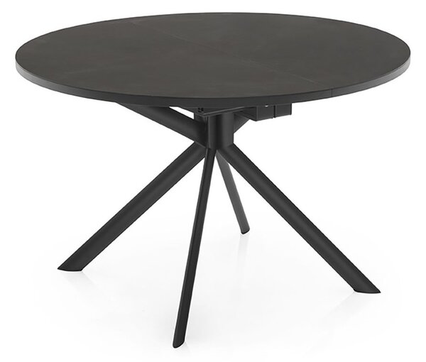 Connubia giove tavolo allungabile adatto per soggiorni o cucine in diverse finiture, finiture basamento nero opaco- piano ceramica ossido nero - allunga nero