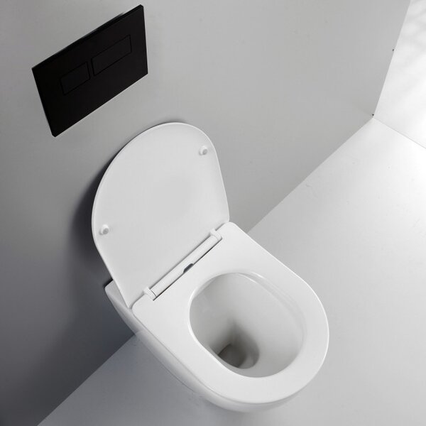 HOOP - Sanitari a terra filo muro wc Rimless coprivaso e bidet