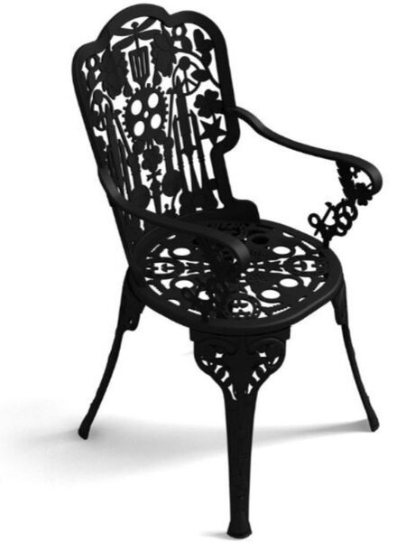 Seletti industry armchair sedia da giardino disegnata da studio job, colore nero