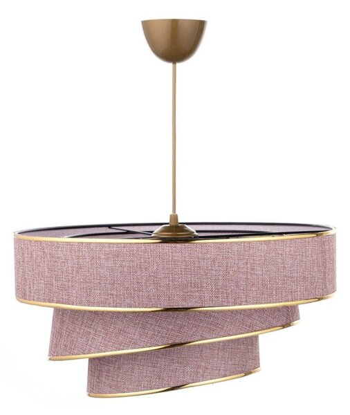 Lampadario rosa/dorato con paralume in tessuto ø 40 cm Couper – Opviq lights