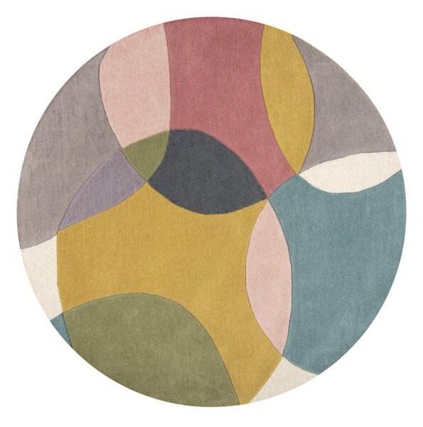 Tappeto rotondo in lana tessuto a mano ø 160 cm Glow Multi – Flair Rugs