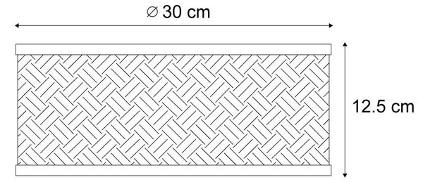 Lampada da soffitto in bambù orientale naturale 30 cm - Tremmo