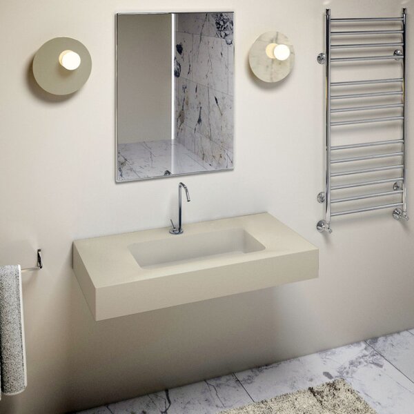 HEAVY - Top lavabo sospeso in marmoresina cm 100x50xh13 Sabbia