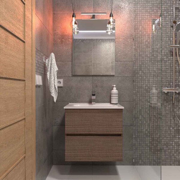 Composizione bagno aygo 60 da 4 pezzi disponibile in varie finiture, finiture noce