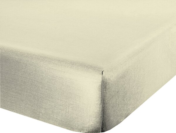 Lenzuolo letto sotto lenzuola con angoli flanella caldo cotone 100% cotone Made in Italy PANNA - SINGOLO