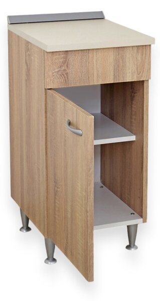 BASIC - Mobile base cucina 1anta sx con ripiano cm 40 effetto legno rovere well