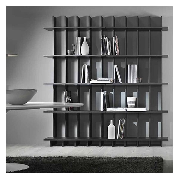 Myhome babele libreria in frassino laccato, colore nero