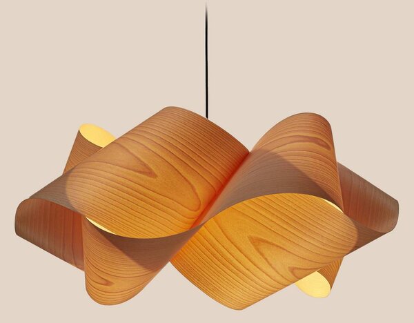 LZF LAMPS Lampada a sospensione Swirl, dimmerabile, Legno chiaro, Soggiorno / Sala da pranzo, Legno, Design, Lampada a sospensione