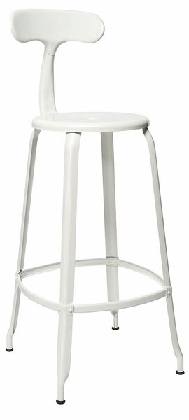 Chaises nicolle nicolle metal sgabello alto struttura in metallo con schienale in varie finiture e misure, struttura metallo, colore bianco brillante, dimensione sgabello altezza 75