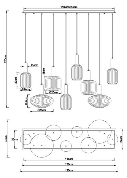 Globo Lampada a sospensione in vetro Normy, dimmerabile, Multicolore, Soggiorno / Sala da pranzo, Vetro, Lampada a sospensione