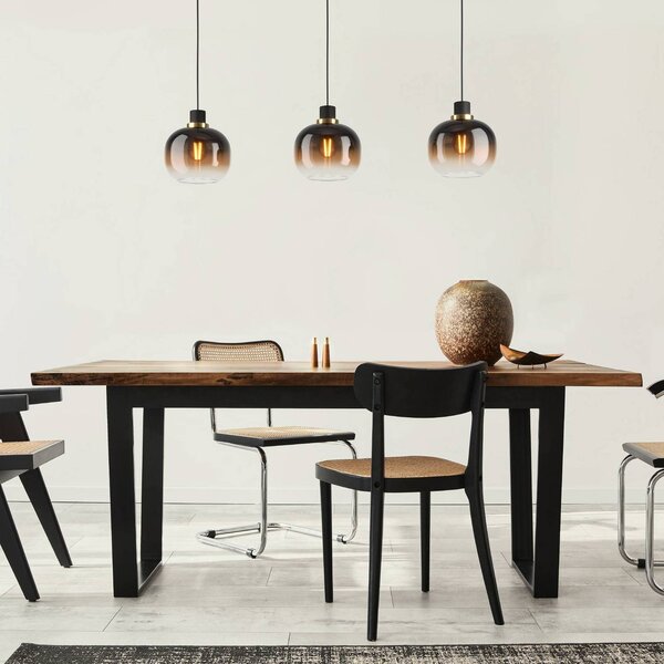 EGLO Lampada a sospensione in vetro Oilella, dimmerabile, Nero, Soggiorno / Sala da pranzo, Vetro, Lampada a sospensione